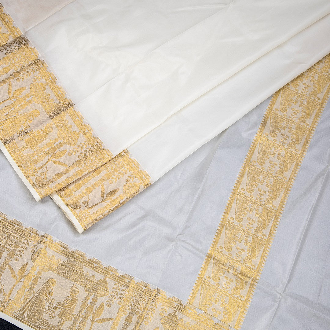 Cream Semi Silk Dhoti 03