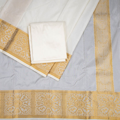 Cream Semi Silk Dhoti 04