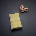 Pista Green Hand Painted Silk Saree In Peacock Design And Temple Zari Border