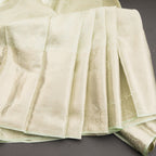 Light Green Brocade Silk Saree With Silver Zari Work
