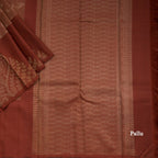 Rust Brown Kanchipuram Silk Saree With Stylish Pattern Body And Contrast Border