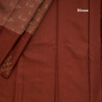 Rust Brown Kanchipuram Silk Saree With Stylish Pattern Body And Contrast Border