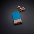 Blue Pai Madi Kanchipuram Silk Saree With Traditional Bavanji Border