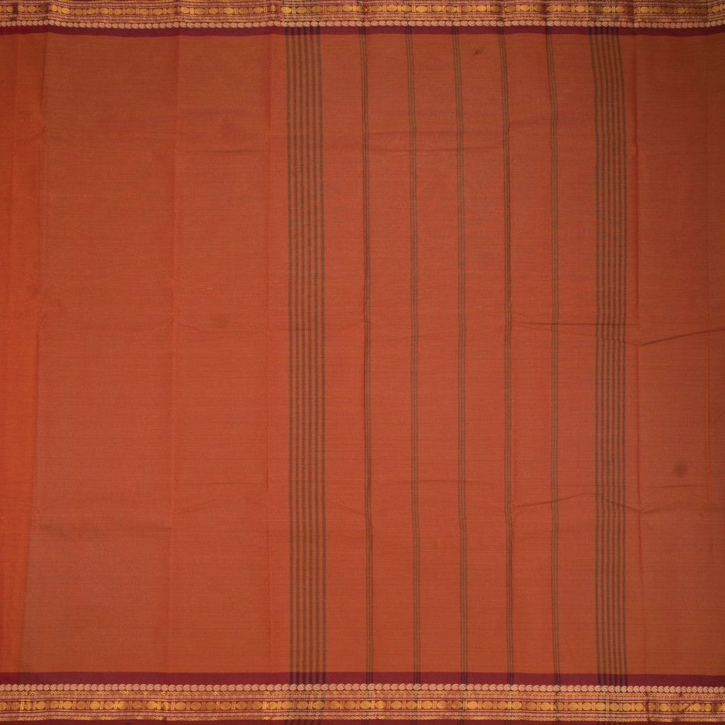 Chettinad Cotton Shot Colour Plain Saree With Zari Border Without Blouse