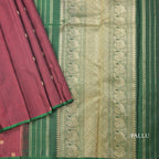 Araku Colour Borderless Micro Checked Silk Saree With Peacock And Chakra Buttas