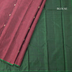 Araku Colour Borderless Micro Checked Silk Saree With Peacock And Chakra Buttas