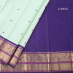 Pista Green Silk Saree With Thread Buttas And Temple Zari Border