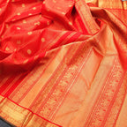 Red Vairaoosi Silk Saree With Peacock And Chakra Buttas And Rettapet Border - Kumaran Silks