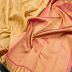 Sandal Checked Silk Saree With Chakra And Mango Buttas And Zari Border - Kumaran Silks