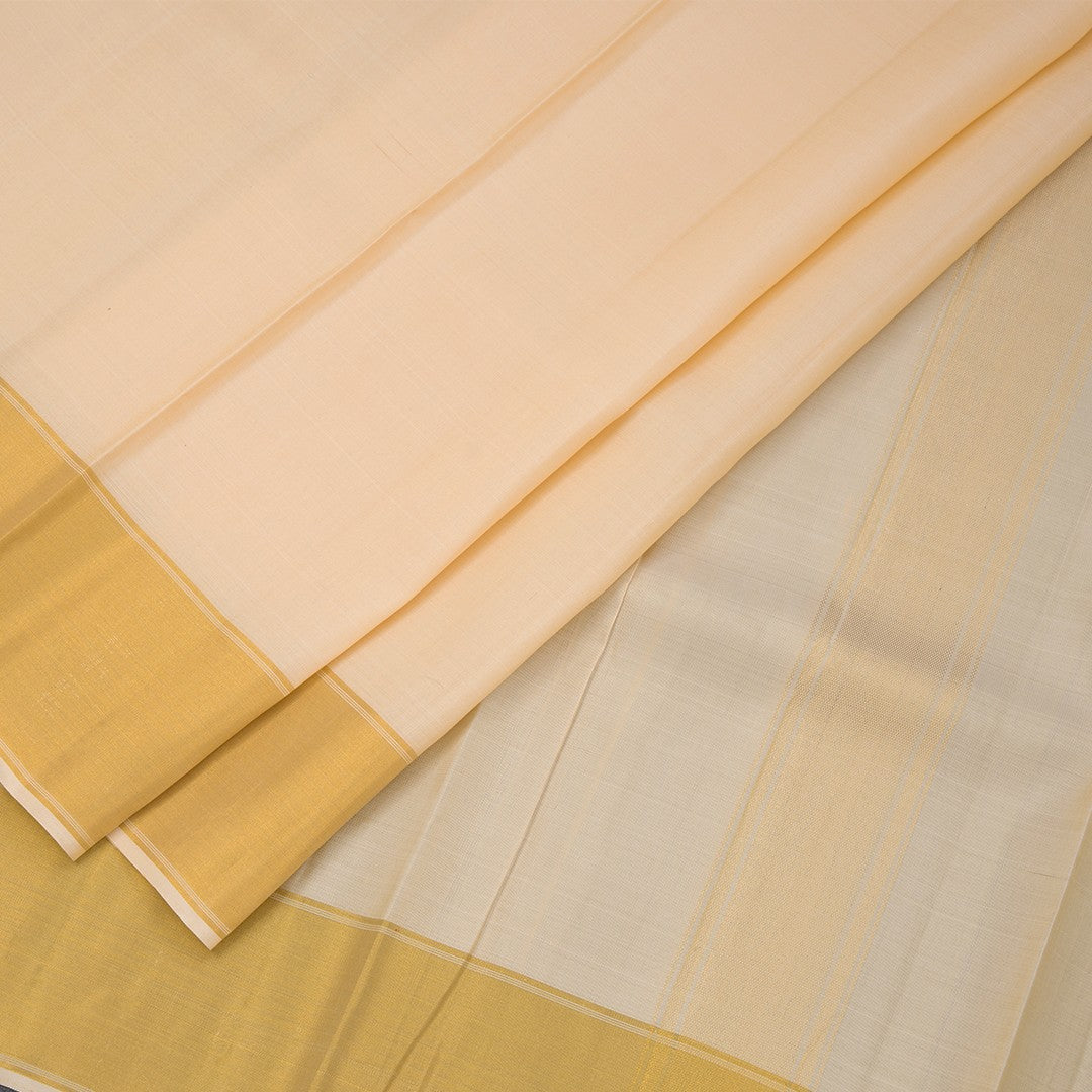 8 X 4 Sandal Plain Silk Dhoti With Angavastram And Matching Shirt Material