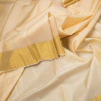 8 X 4 Sandal Plain Silk Dhoti With Angavastram And Matching Shirt Material