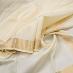 Cream Plain Pure Silk Dhoti - Kumaran Silks