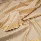 8 X 4 Sandal Embossed Silk Dhoti With Angavastram And Matching Shirt Material 04 - Kumaran Silks