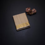 8 X 4 Sandal Embossed Silk Dhoti With Angavastram And Matching Shirt Material 04