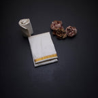 8 X 4 Cream Plain Silk Dhoti With Angavastram And Matching Shirt Material 02