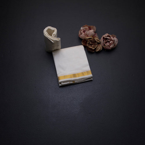8 Mozham Cream Plain Silk Dhoti And Matching Shirt Material 02