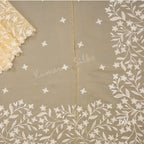Organza Sandal Thread Embroidered Saree 02