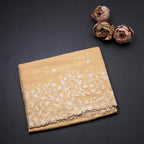 Organza Sandal Thread Embroidered Saree 02
