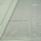 Semi Linen Green Printed With Thread Embroidered Saree