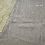 Organza Apple Green Thread Embroidered Saree