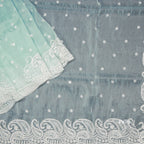 Pista Green Organza Thread Embroidered Saree