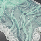 Pista Green Organza Thread Embroidered Saree - Kumaran Silks