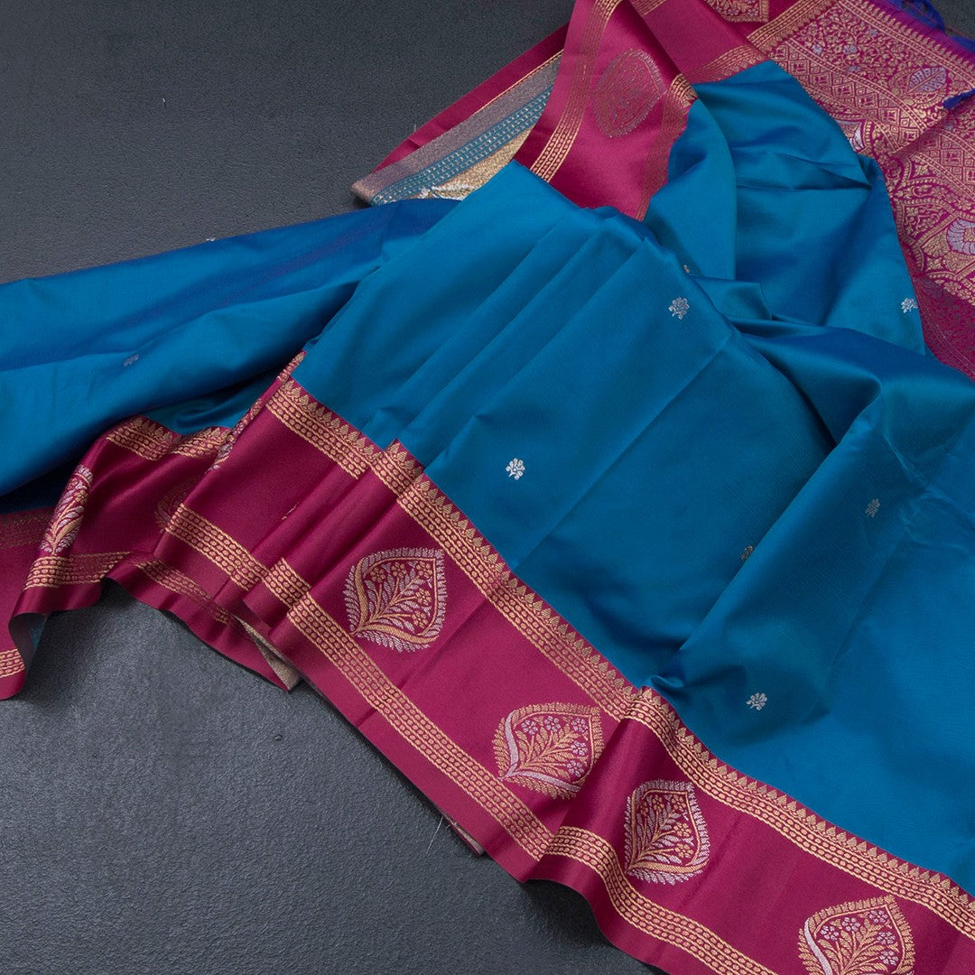 RTSR42072-Art-Silk-Azure-Blue-Saree-With-Zari-Buttas-And-Zari-Border-main