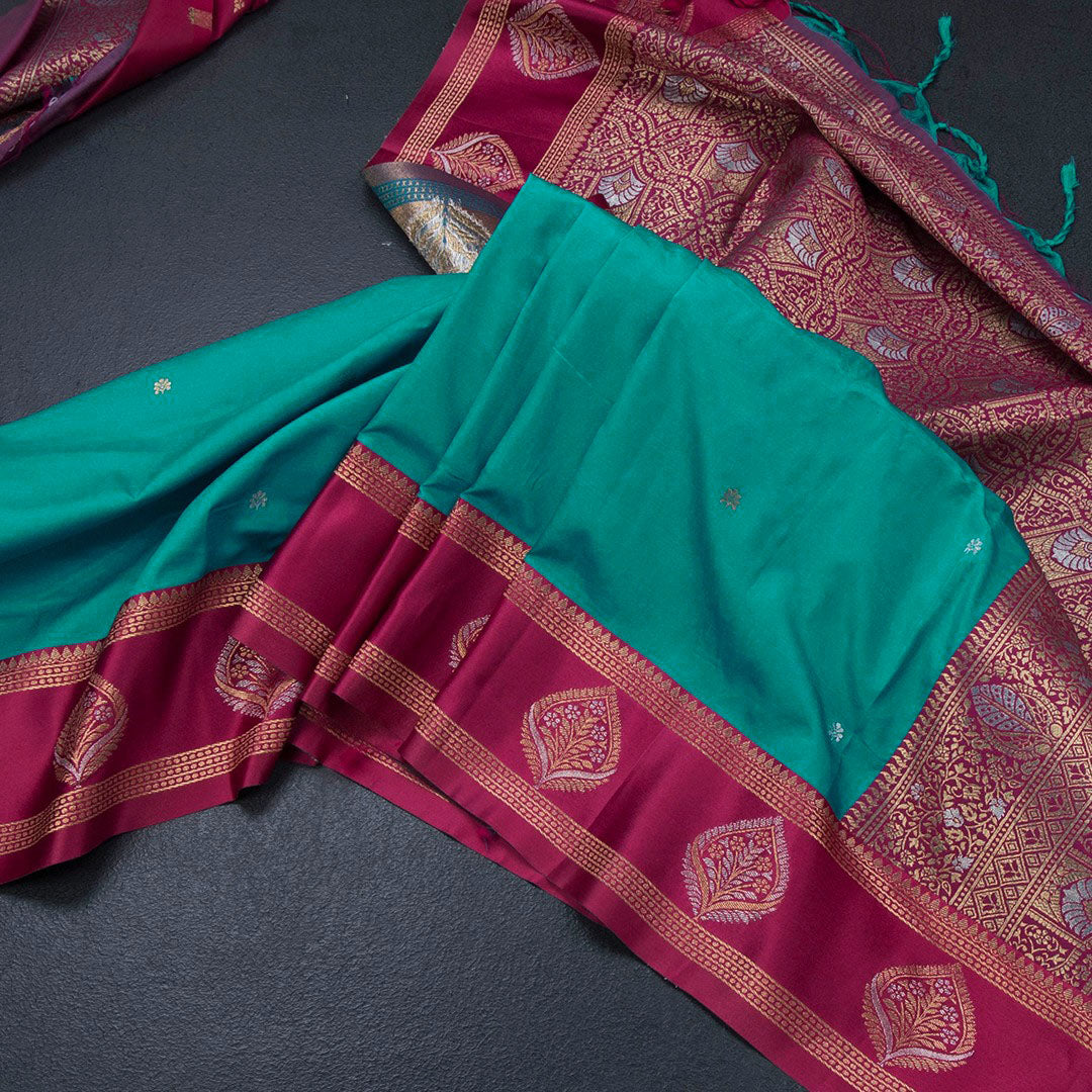 RTSR42073-Art-Silk-Jade-Green-Saree-With-Zari-Buttas-And-Zari-Border-main