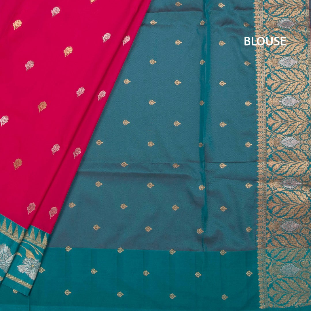 RTSR42075-4-Art-Silk-Rani-Pink-Saree-With-Zari-Buttas-And-Zari-Border-blouse