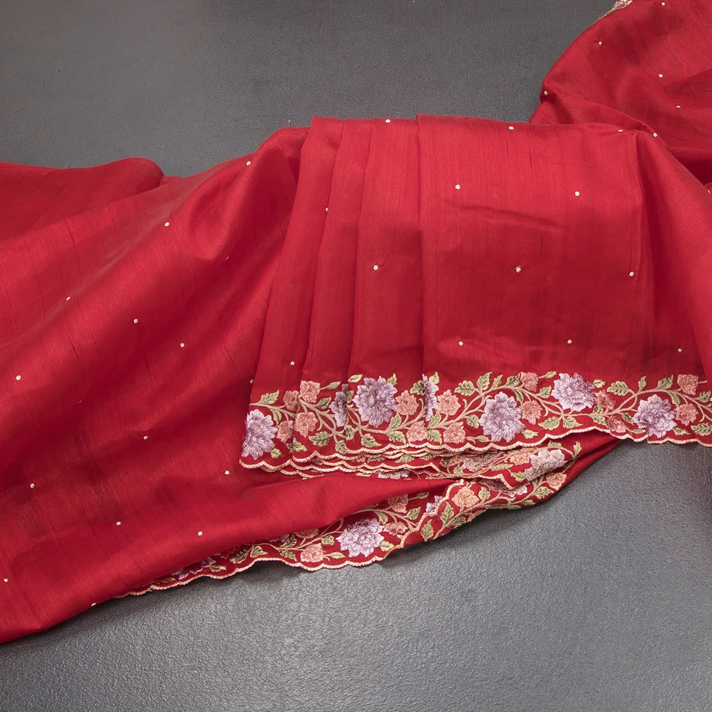 RTSR42114-Raw-Silk-Red-Floral-Thread-Work-Saree-main