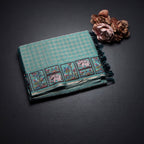 RTSR42116-1-Raw-Silk-Powder-Blue-Zari-Checked-With-Thread-Work-Saree-fold