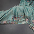 RTSR42116-Raw-Silk-Powder-Blue-Zari-Checked-With-Thread-Work-Saree-main
