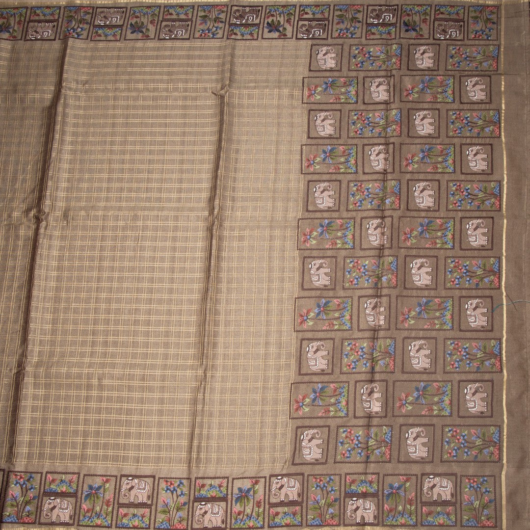 RTSR42117-2-Raw-Silk-Light-Golden-Brown-Zari-Checked-With-Thread-Work-Saree-full-veiw