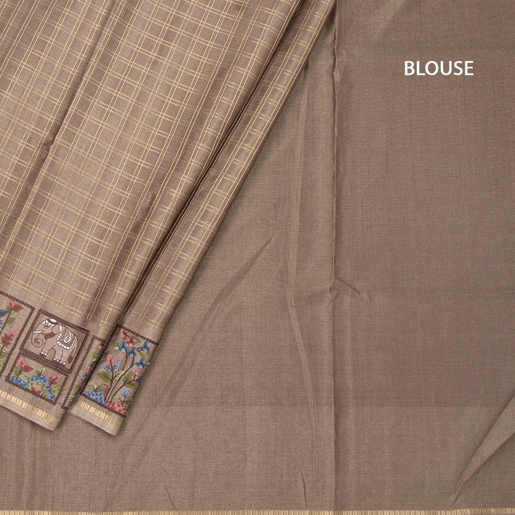 RTSR42117-4-Raw-Silk-Light-Golden-Brown-Zari-Checked-With-Thread-Work-Saree-blouse