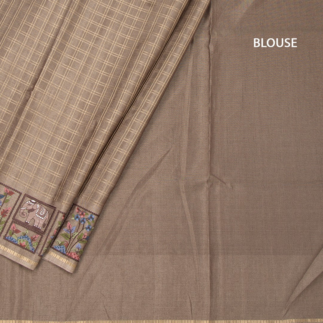 RTSR42117-4-Raw-Silk-Light-Golden-Brown-Zari-Checked-With-Thread-Work-Saree-blouse