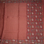 RTSR42118-2-Raw-Silk-Coral-Pink-Zari-Checked-With-Thread-Work-Saree-full-veiw
