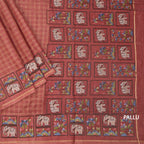 RTSR42118-3-Raw-Silk-Coral-Pink-Zari-Checked-With-Thread-Work-Saree-pallu