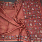 RTSR42118-5-Raw-Silk-Coral-Pink-Zari-Checked-With-Thread-Work-Saree-crush