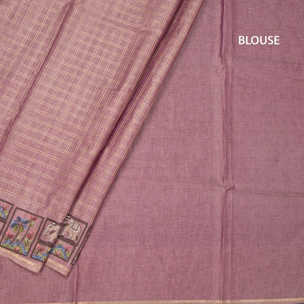 RTSR42120-4-Raw-Silk-Onion-Pink-Zari-Checked-With-Thread-Work-Saree-blouse