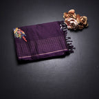 RTSR42122-1-Raw-Silk-Dark-Purple-Zari-With-Thread-Work-Saree-In-Birds-Design-fold