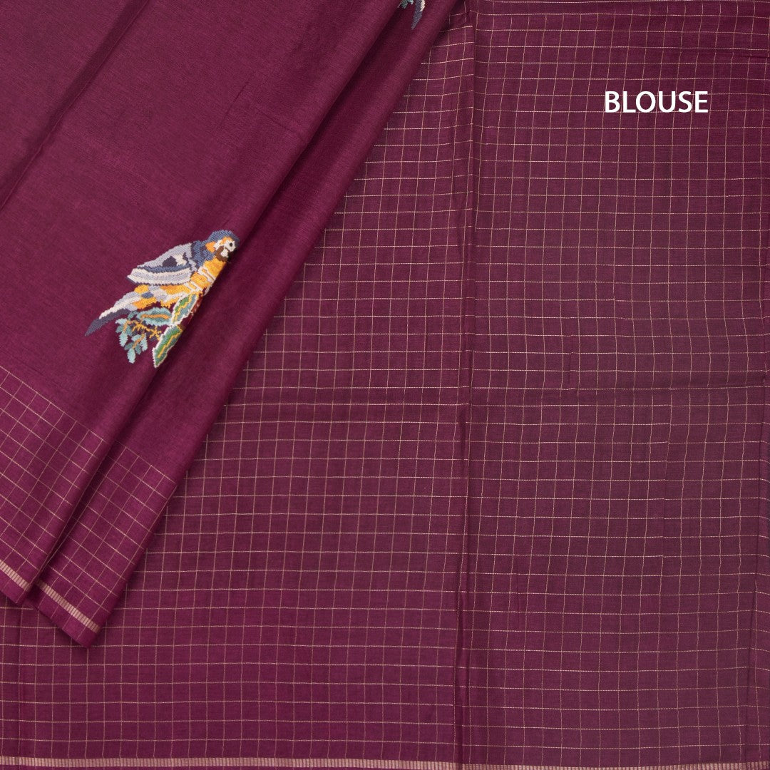 RTSR42126-4-Raw-Silk-Wine-Zari-With-Thread-Work-Saree-In-Birds-Design-blouse