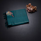 RTSR42127-1-Raw-Silk-Teal-Green-Zari-With-Thread-Work-Saree-In-Birds-Design-fold