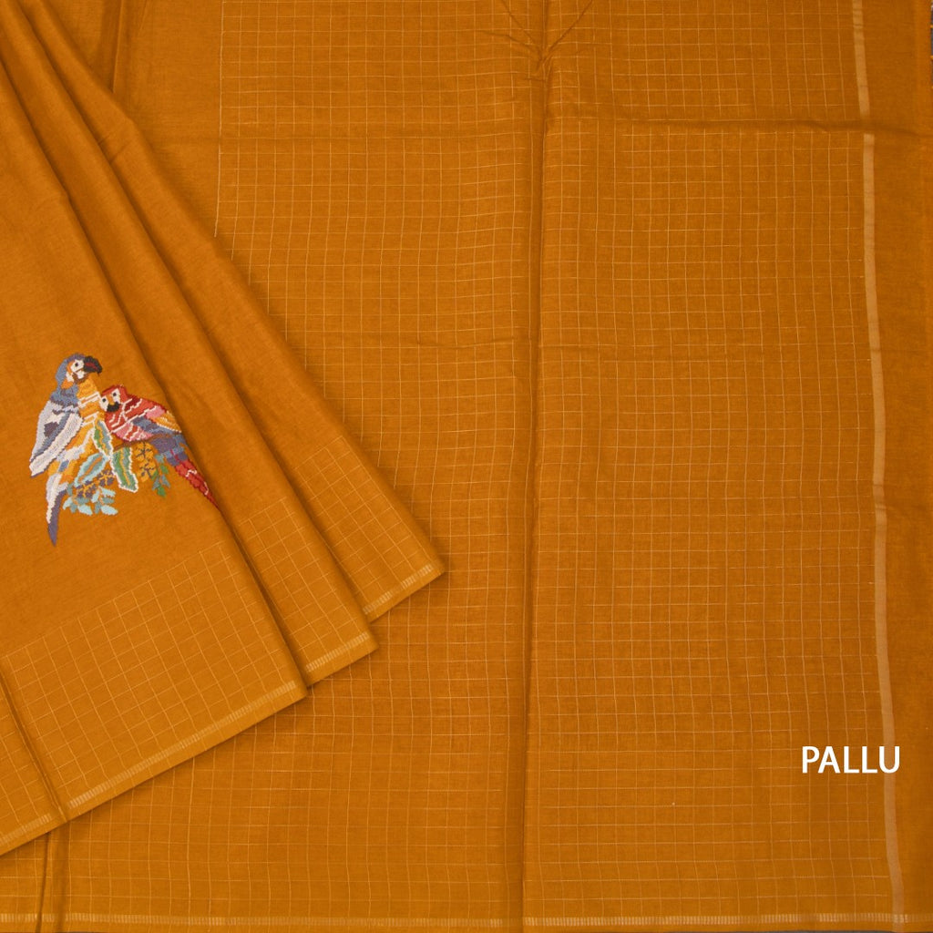 RTSR42128-3-Raw-Silk-Mustard-Yellow-Zari-With-Thread-Work-Saree-In-Birds-Design-pallu