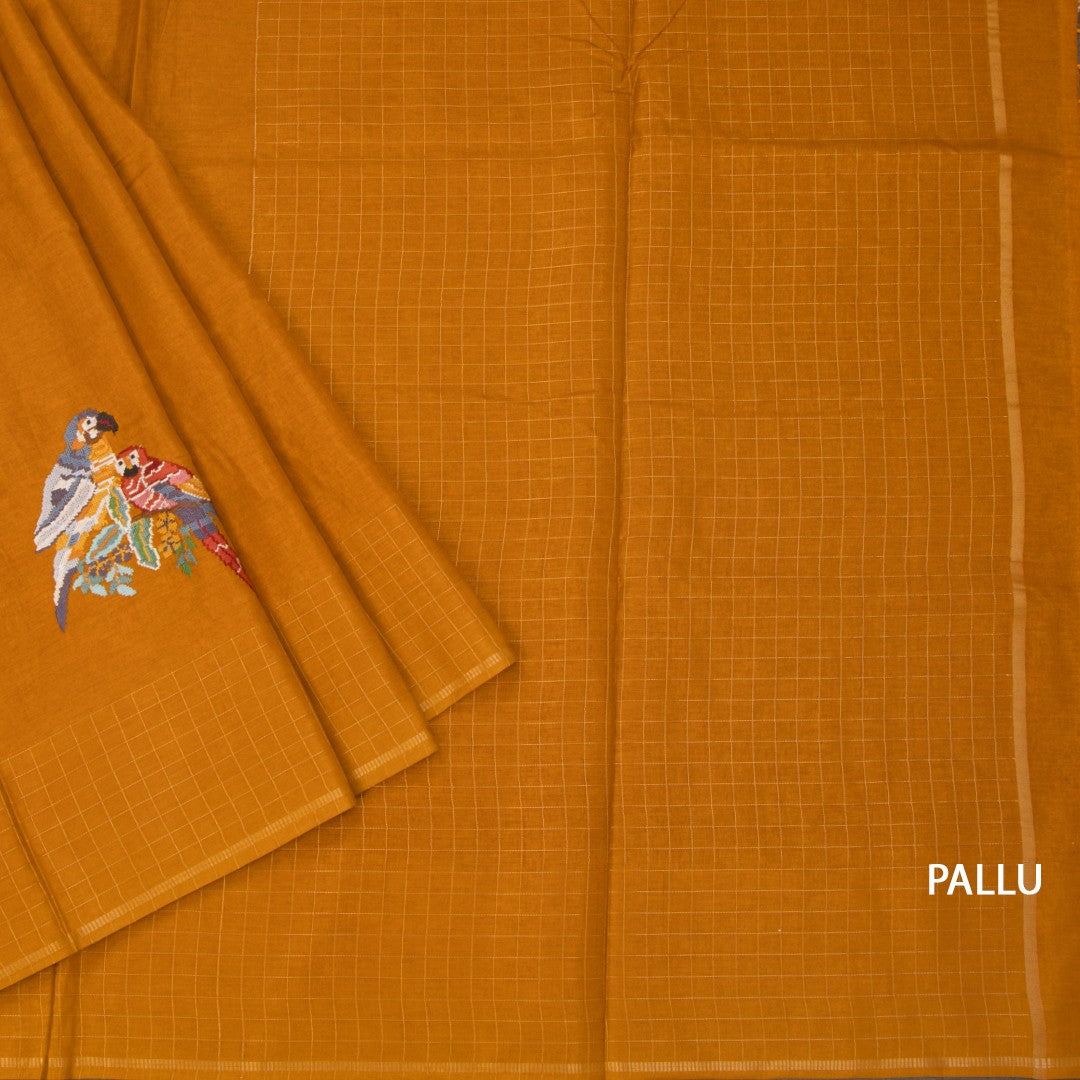 RTSR42128-3-Raw-Silk-Mustard-Yellow-Zari-With-Thread-Work-Saree-In-Birds-Design-pallu