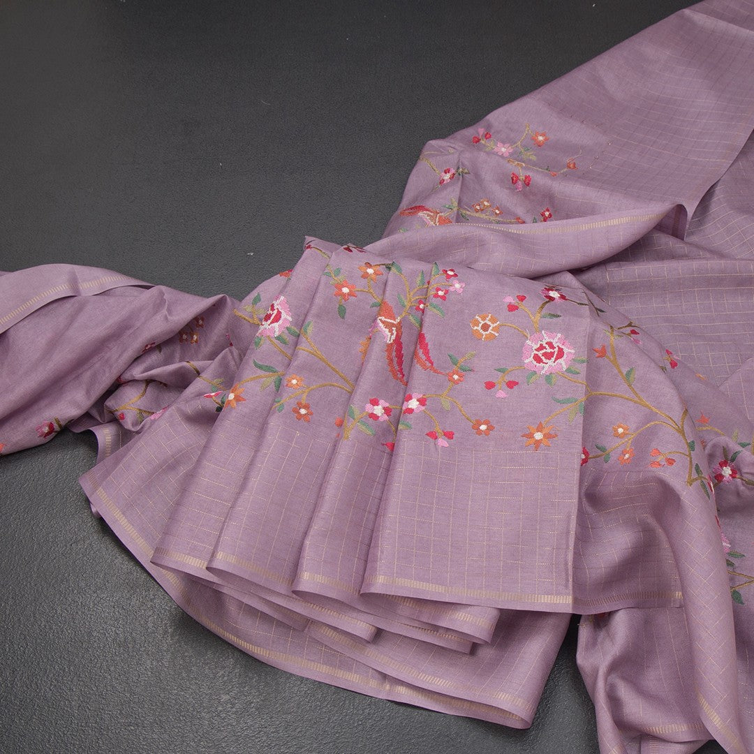 RTSR42137-Raw-Silk-Lavender-Zari-With-Thread-Work-Saree-In-Birds-Design-main