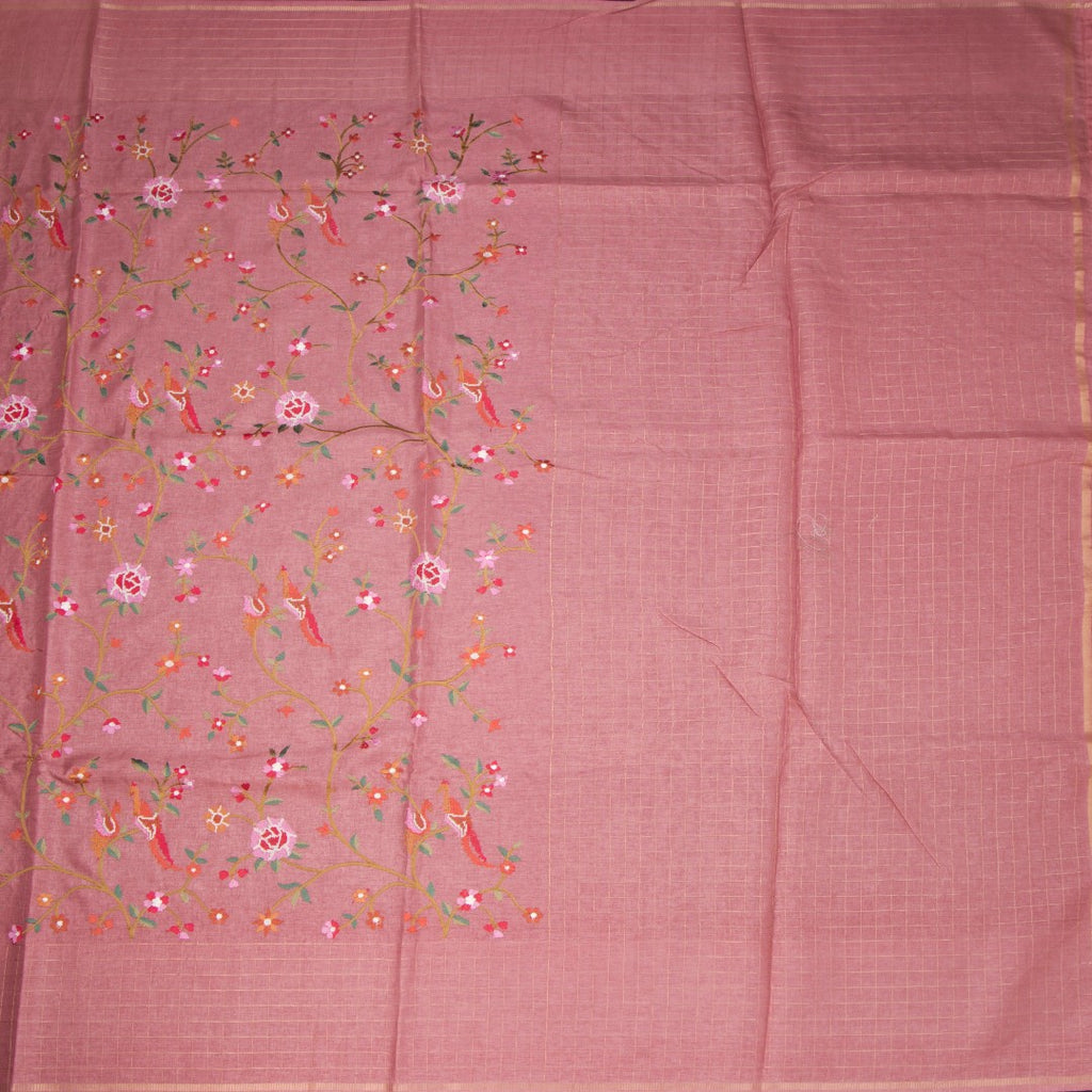 RTSR42138-2-Raw-Silk-Peach-Zari-With-Thread-Work-Saree-In-Birds-Design-full-veiw