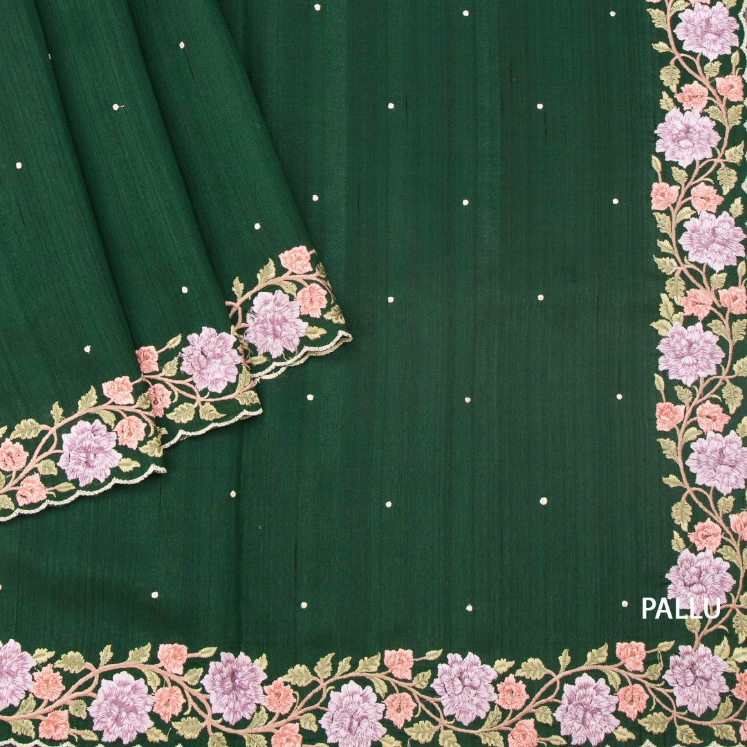 RTSR42152-3-Raw-Silk-Dark-Green-Thread-Work-Saree-pallu