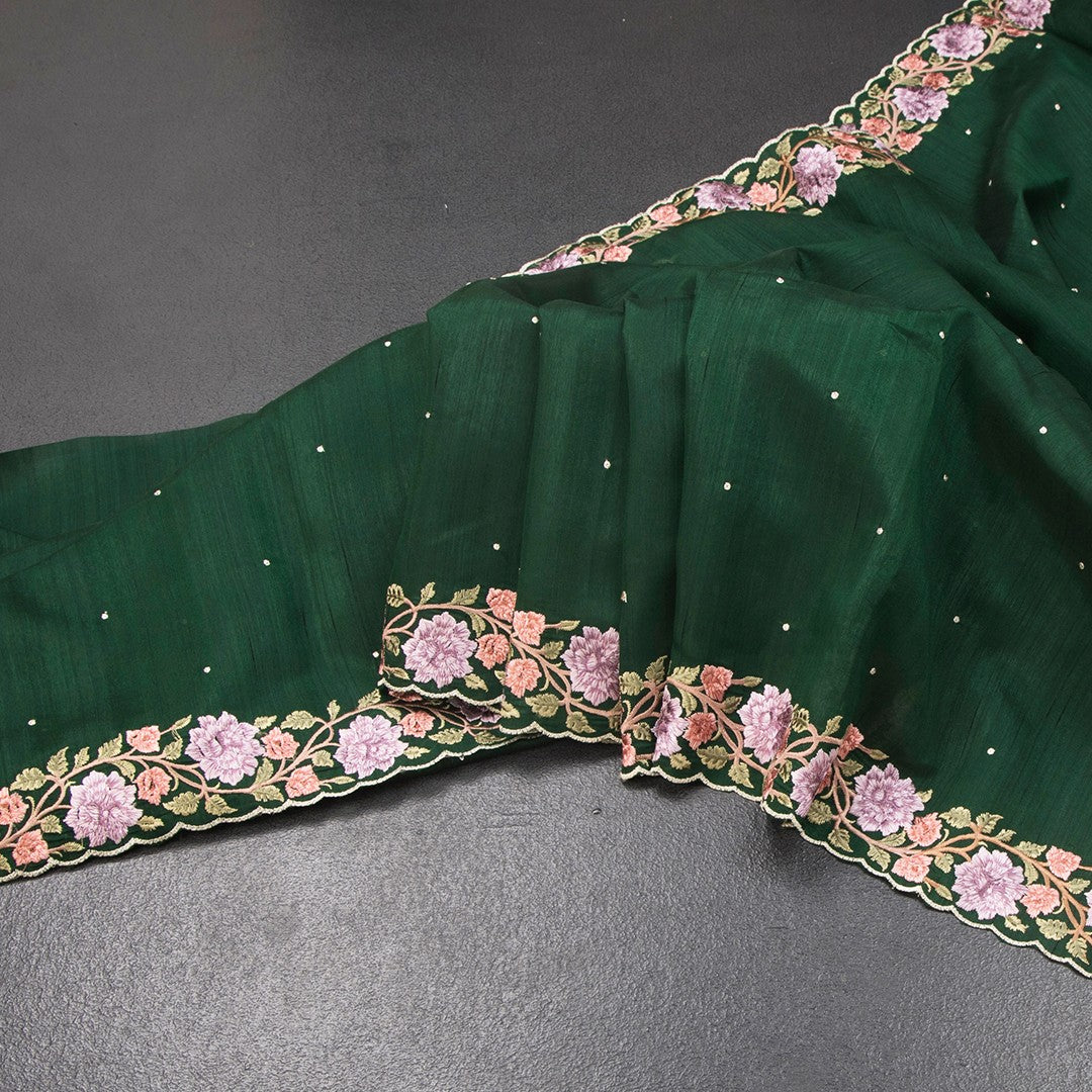 RTSR42152-Raw-Silk-Dark-Green-Thread-Work-Saree-main