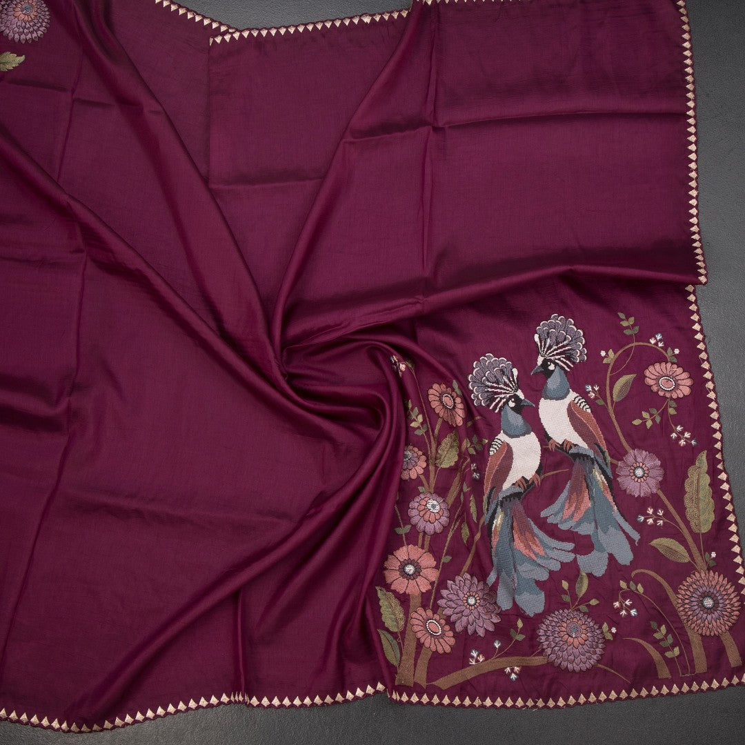 RTSR42180-5-Raw-Silk-Wine-Thread-Work-Saree-With-Birds-Design-crush