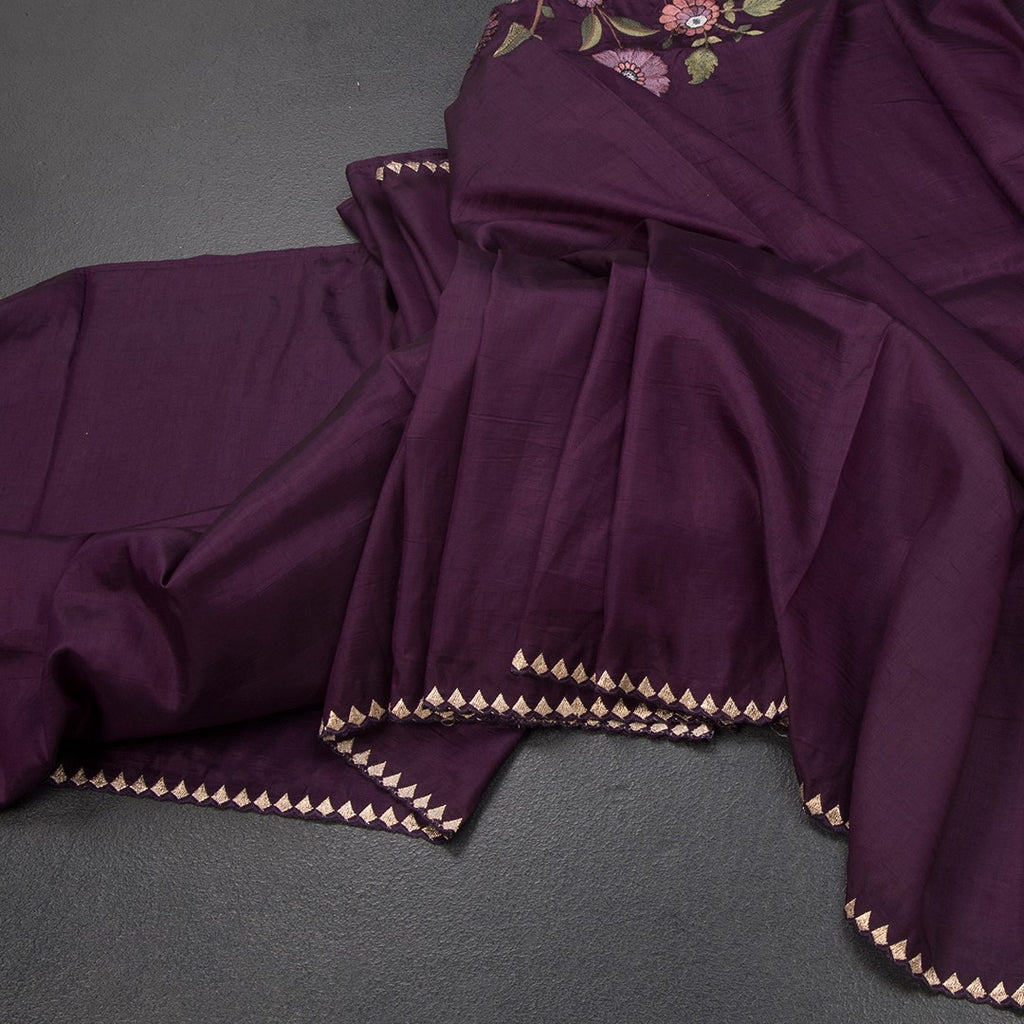 RTSR42182-Raw-Silk-Dark-Purple-Thread-Work-Saree-With-Birds-Design-main